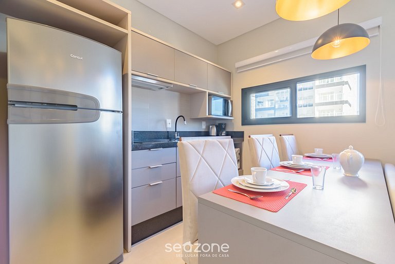 Apto 1Q c/ piscina e acad. 280m da Praia - MHF0601