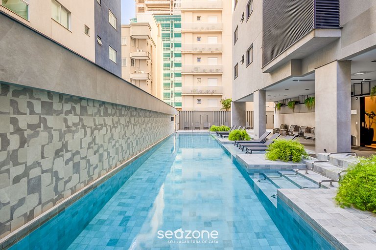 Depto c/ piscina y gym 350m Meia Praia IFT0808