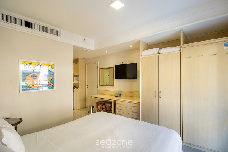 Studio em Jurerê vista mar e piscina em resort JBV134Seazone