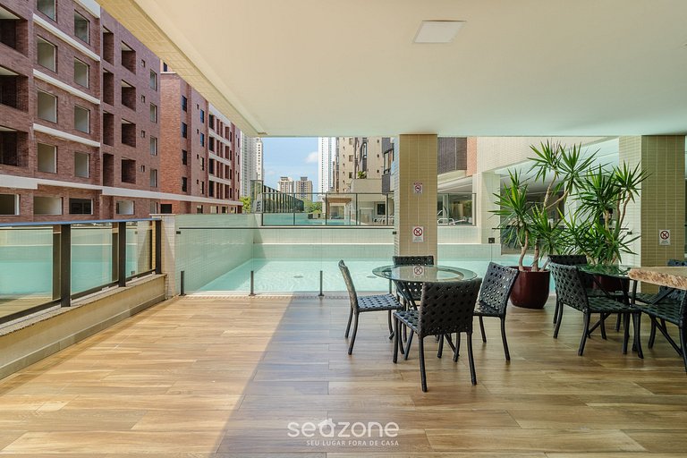 Apto 1Q c/ Piscina a 650m da Praia PDN0113