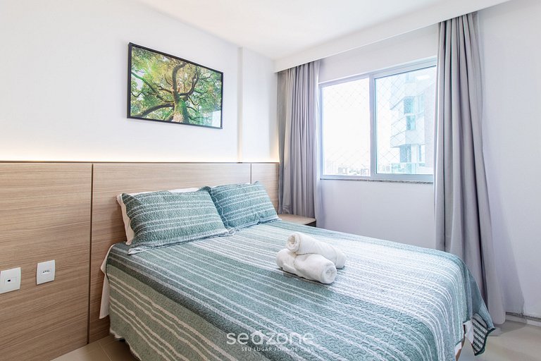 Apto vista mar 290m da praia em Salvador RMO0602