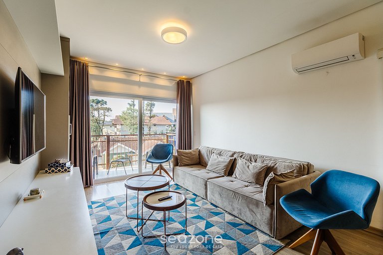 Belo apto com churrasqueira em Gramado CAP0302