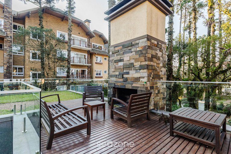 Belo apto com churrasqueira em Gramado CAP0302