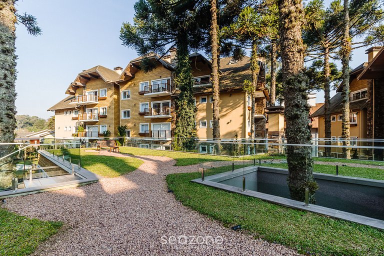 Belo apto com churrasqueira em Gramado CAP0302