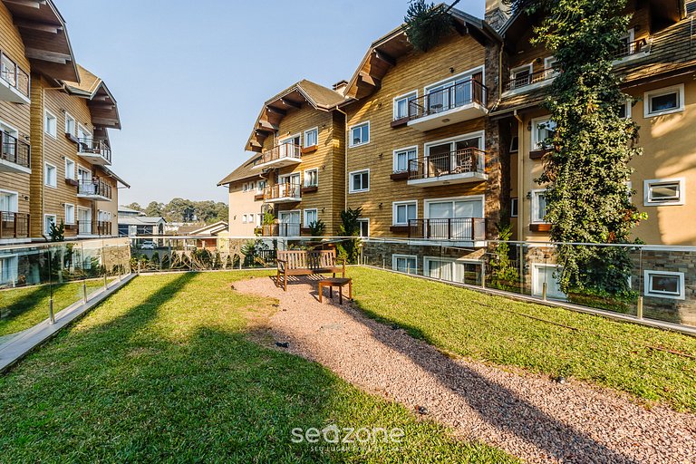 Belo apto com churrasqueira em Gramado CAP0302