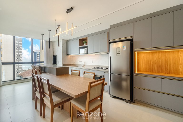 Apto vista mar cond. c/ churrasq. RTS0503