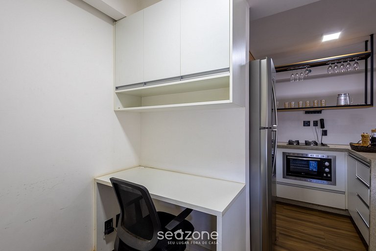 Studio com academia e coworking! PKS0205