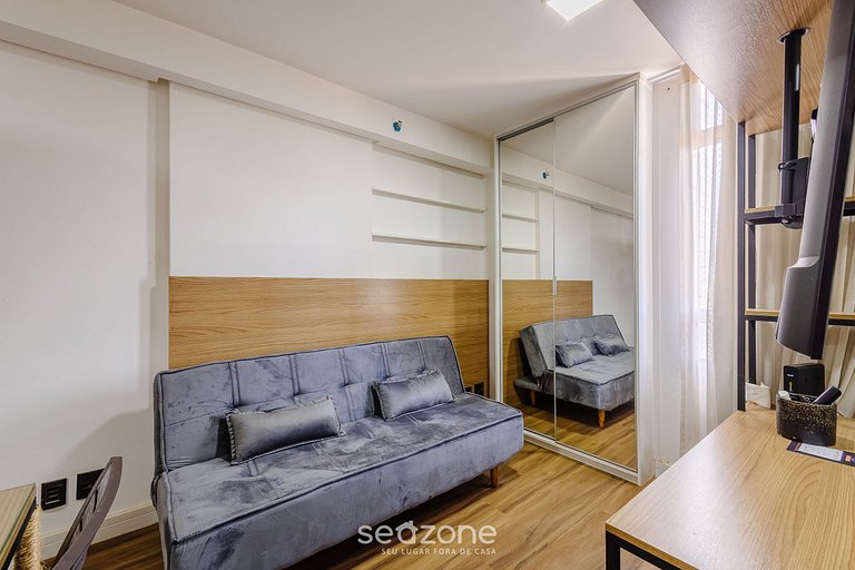 Studio com academia e coworking! PKS0205