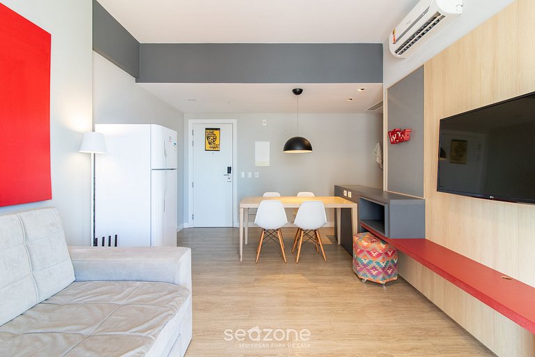 Apto moderno com varanda próx ao shopping AAP1507