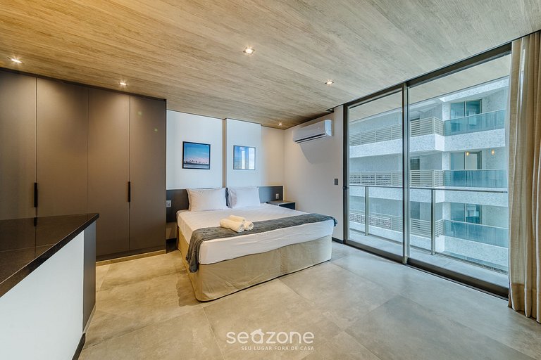 Agradable estudio c/ vista lateral mar - NWT0604