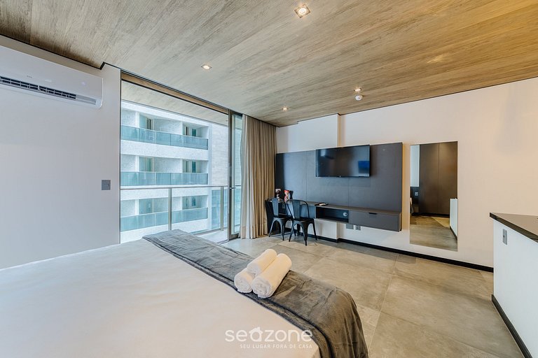 Agradable estudio c/ vista lateral mar - NWT0604