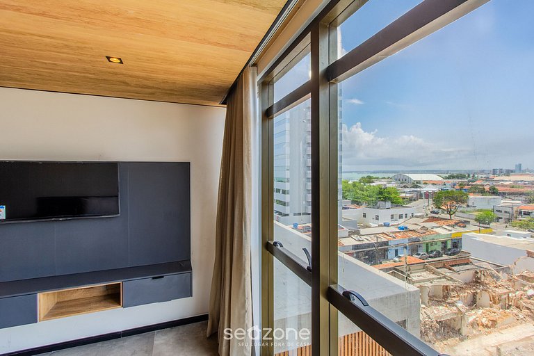 Estúdio na Orla c/ Academia e Piscina NWT0616