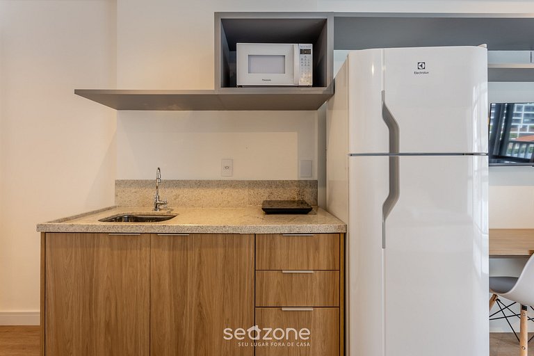 Studio encantador a 550 m metro Brooklin ATB2014