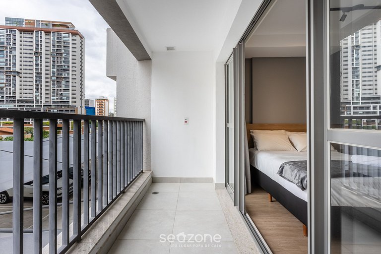 Studio encantador a 550 m metro Brooklin ATB2014