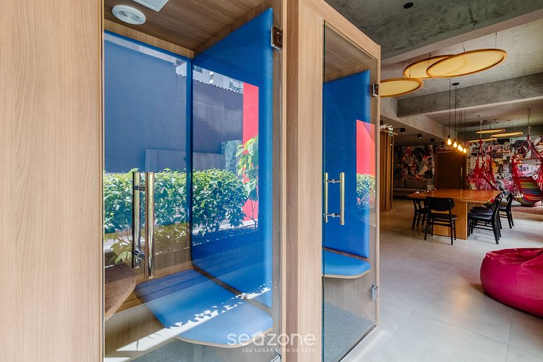 Estudio moderno c/ piscina a 450m de playa PRV1003