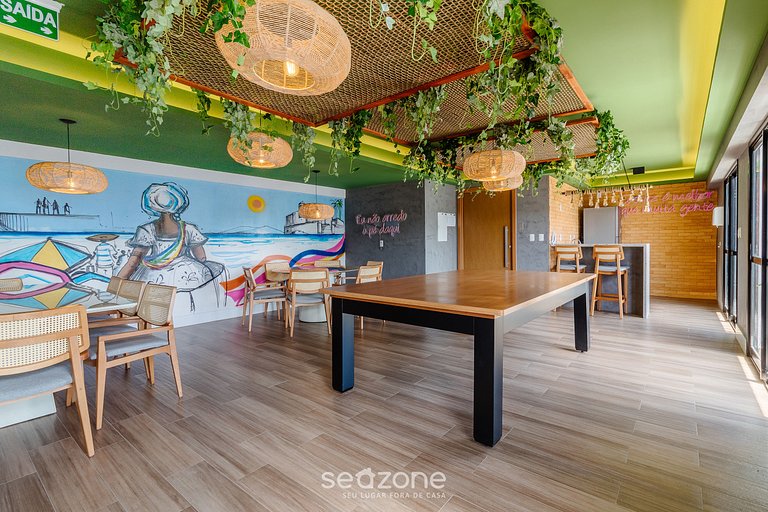 Studio moderno com piscina a 450m da Praia PRV1003