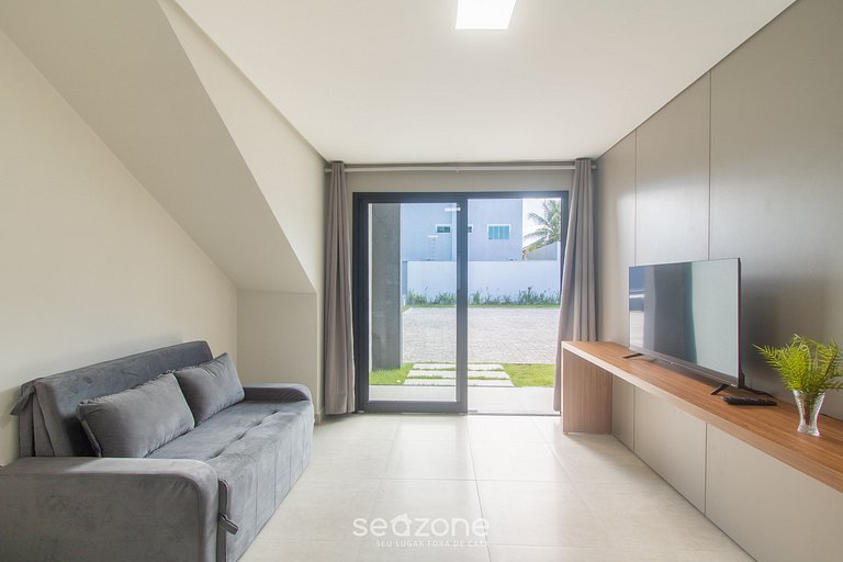 Apto em Condo. c/ Churrasq. 700m da Praia NVM0009