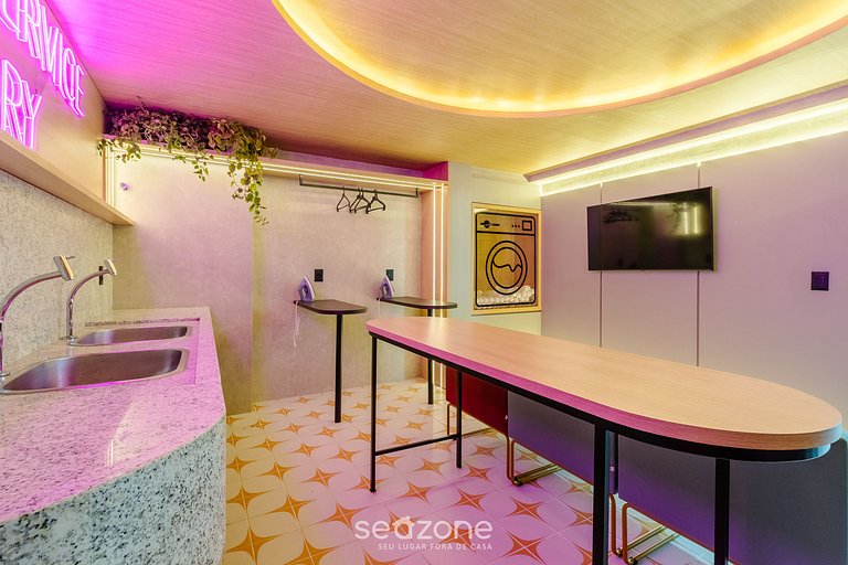 Studio incrível à beira-mar com varanda - SPB0502