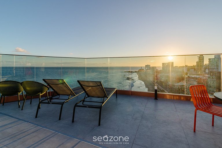 Studio incrível à beira-mar com varanda - SPB0502