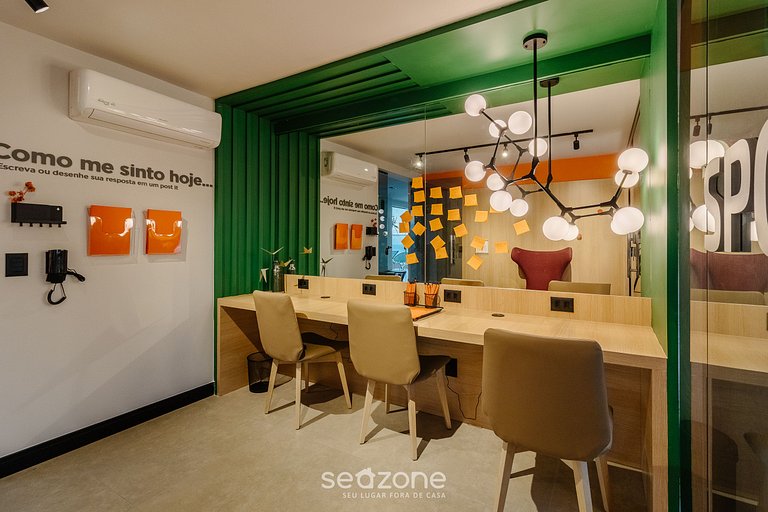 Studio incrível à beira-mar com varanda - SPB0502