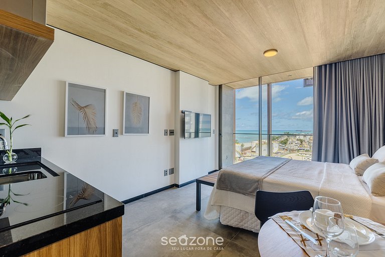 Studio c/ Varanda e Vista a 50m da Praia - NWT1022