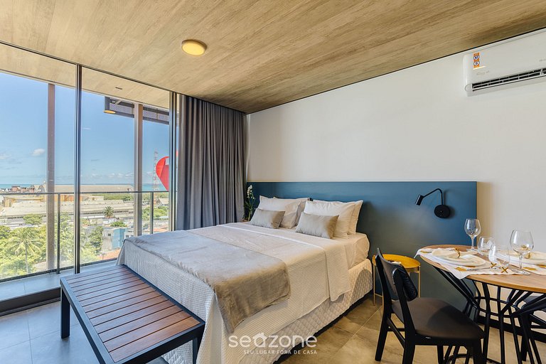 Studio c/ Varanda e Vista a 50m da Praia - NWT1022