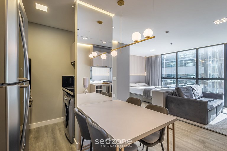 Estúdio 350m praia c/ piscina e academia IFT1005