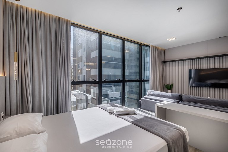 Estúdio 350m praia c/ piscina e academia IFT1005