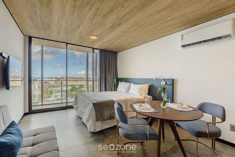 Estudio c/ vista al mar en cond. c/piscina NWT0812