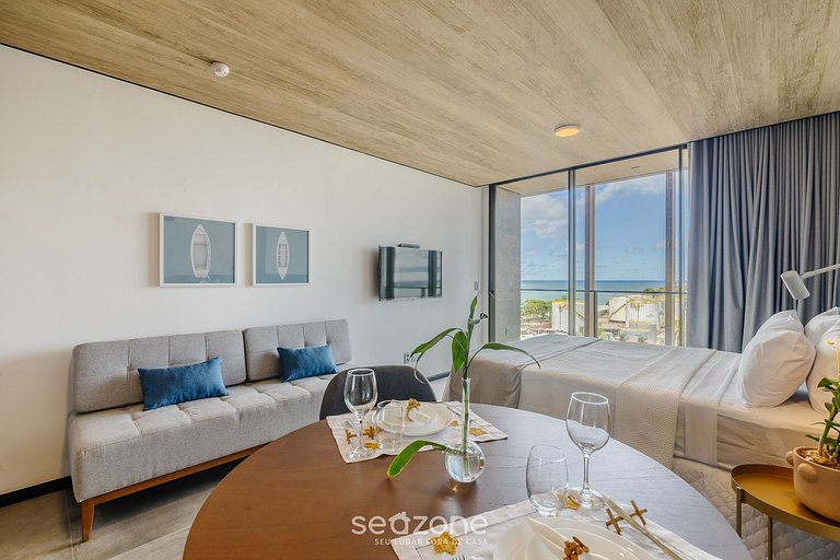 Estudio frente al mar en prédio c/ piscina NWT0817