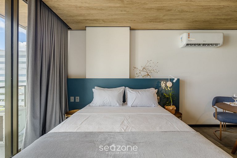 Estudio frente al mar en prédio c/ piscina NWT0817