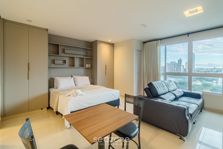 Studio em cond. com piscina e academia - DNAG0706