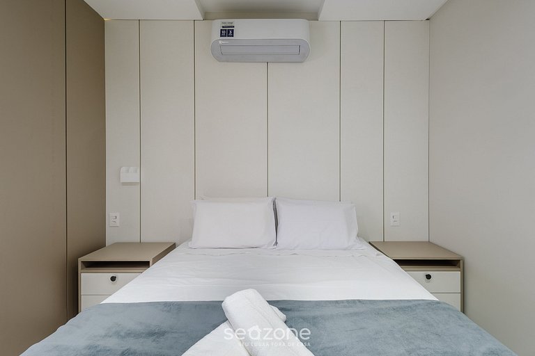 Apto c/ churrasq e vista a 500m do mar - ELF0405