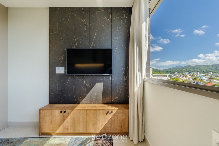 Apto c/ churrasq e vista a 500m do mar - ELF0405