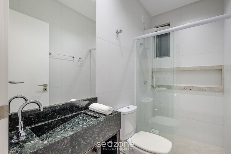 Apto c/ churrasq e vista a 500m do mar - ELF0405