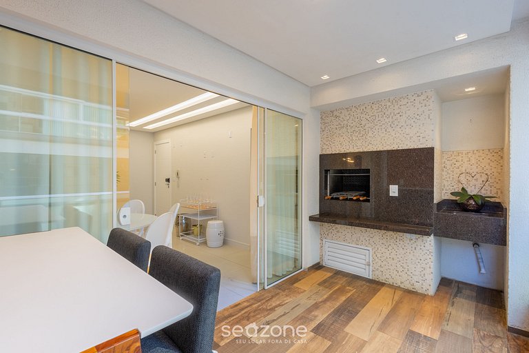 Apto completo 3Q c/ churrasq. 450m do Mar EST0301