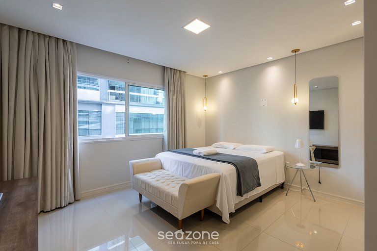 Apto completo 3Q c/ churrasq. 450m do Mar EST0301