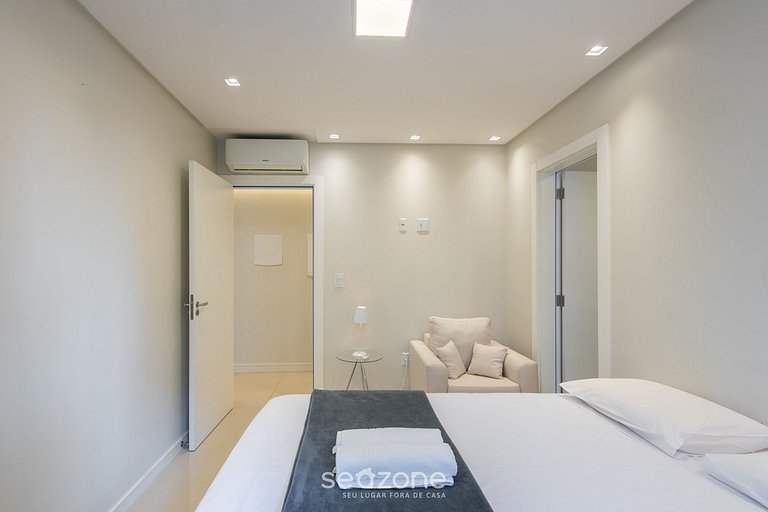 Apto completo 3Q c/ churrasq. 450m do Mar EST0301