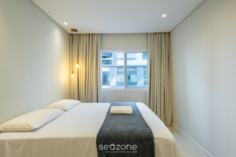 Apto completo 3Q c/ churrasq. 450m do Mar EST0301