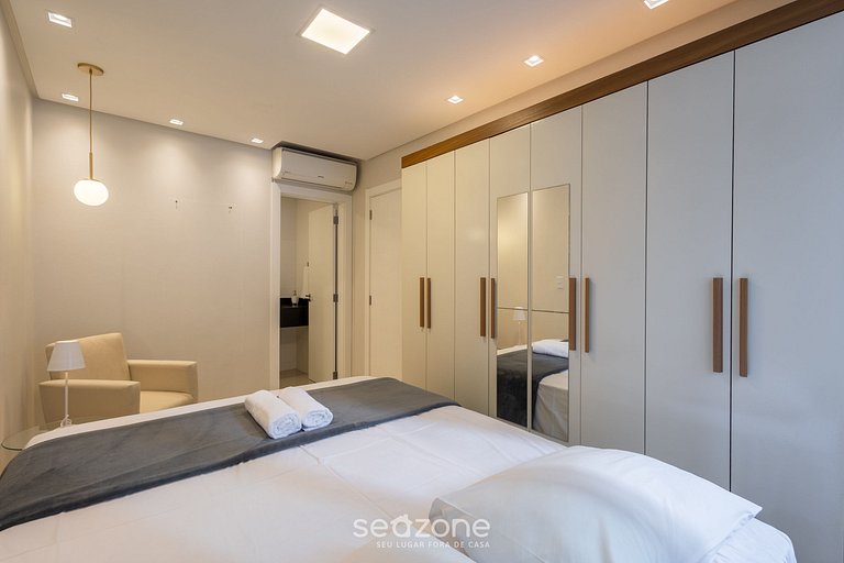 Apto completo 3Q c/ churrasq. 450m do Mar EST0301