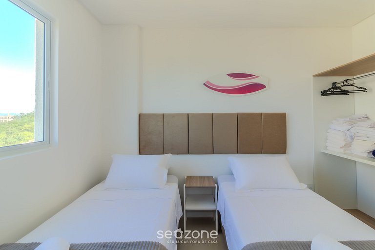 Depto 2 dorm., parrilla y vista 550m playa OMC1303