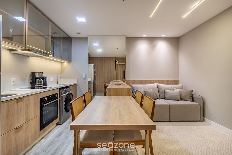 Estúdio 350m praia c/ piscina e academia IFT1308