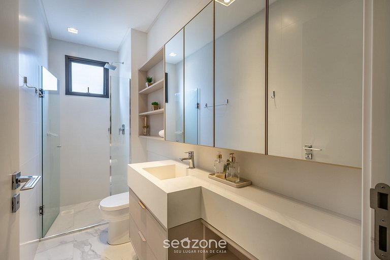 Conforto 350m praia c/ piscina e academia IFT1308