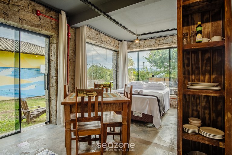 Acolhedor Studio Térreo na Praia do Rosa PRN0001