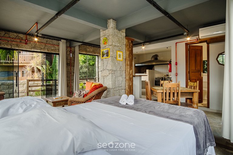 Acogedor estudio planta baja Praia do Rosa PRN0001