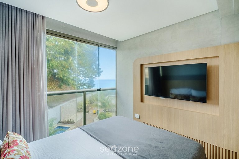 Apto frente al mar, vista al mar y piscina BCA0211