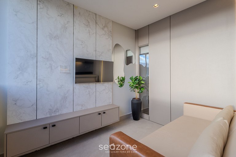 1Q c/ vista mar e churrasq. a 500m do mar ELF0602