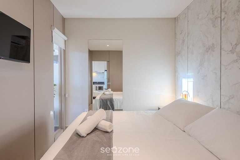 1Q c/ vista mar e churrasq. a 500m do mar ELF0602