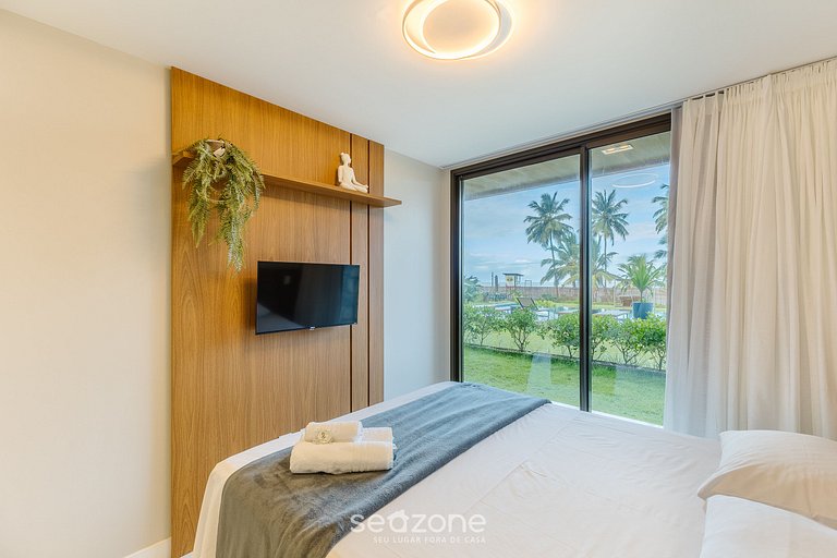 Apt em cond. c/ piscina e vista para o mar PET0008