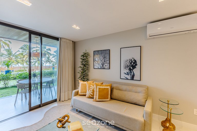 Apt em cond. c/ piscina e vista para o mar PET0008